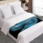 Turquoise Snake Print Bed Runner