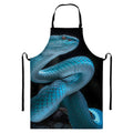 Turquoise Snake Print Bib Apron With Pocket
