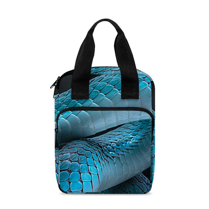 Turquoise Snake Print Bible Tote Bag