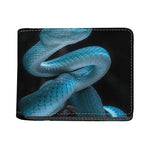 Turquoise Snake Print Bifold Wallet