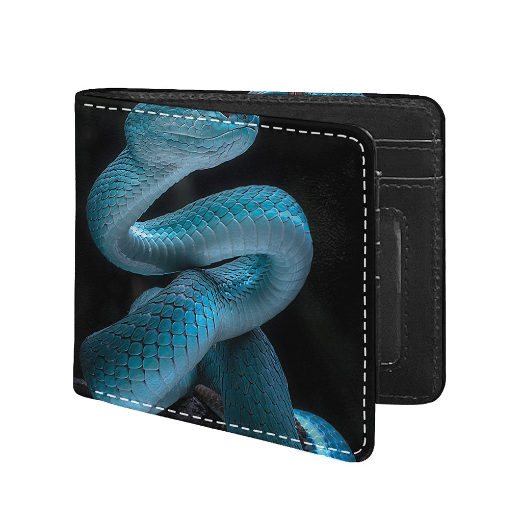 Turquoise Snake Print Bifold Wallet