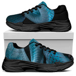 Turquoise Snake Print Black Chunky Shoes