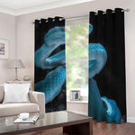 Turquoise Snake Print Blackout Grommet Curtains