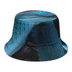 Turquoise Snake Print Bucket Hat