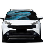 Turquoise Snake Print Car Windshield Snow Cover