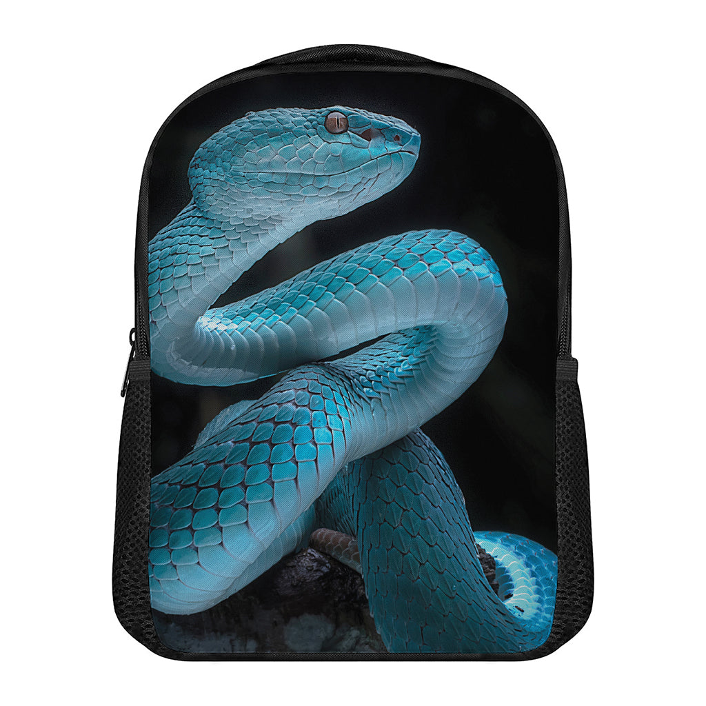 Turquoise Snake Print Casual Backpack