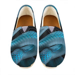Turquoise Snake Print Casual Shoes