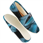 Turquoise Snake Print Casual Shoes