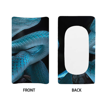 Turquoise Snake Print Changing Pad Cover