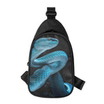 Turquoise Snake Print Chest Bag