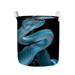 Turquoise Snake Print Collapsible Laundry Basket