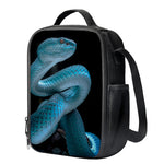 Turquoise Snake Print Crossbody Lunch Bag