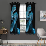 Turquoise Snake Print Curtain