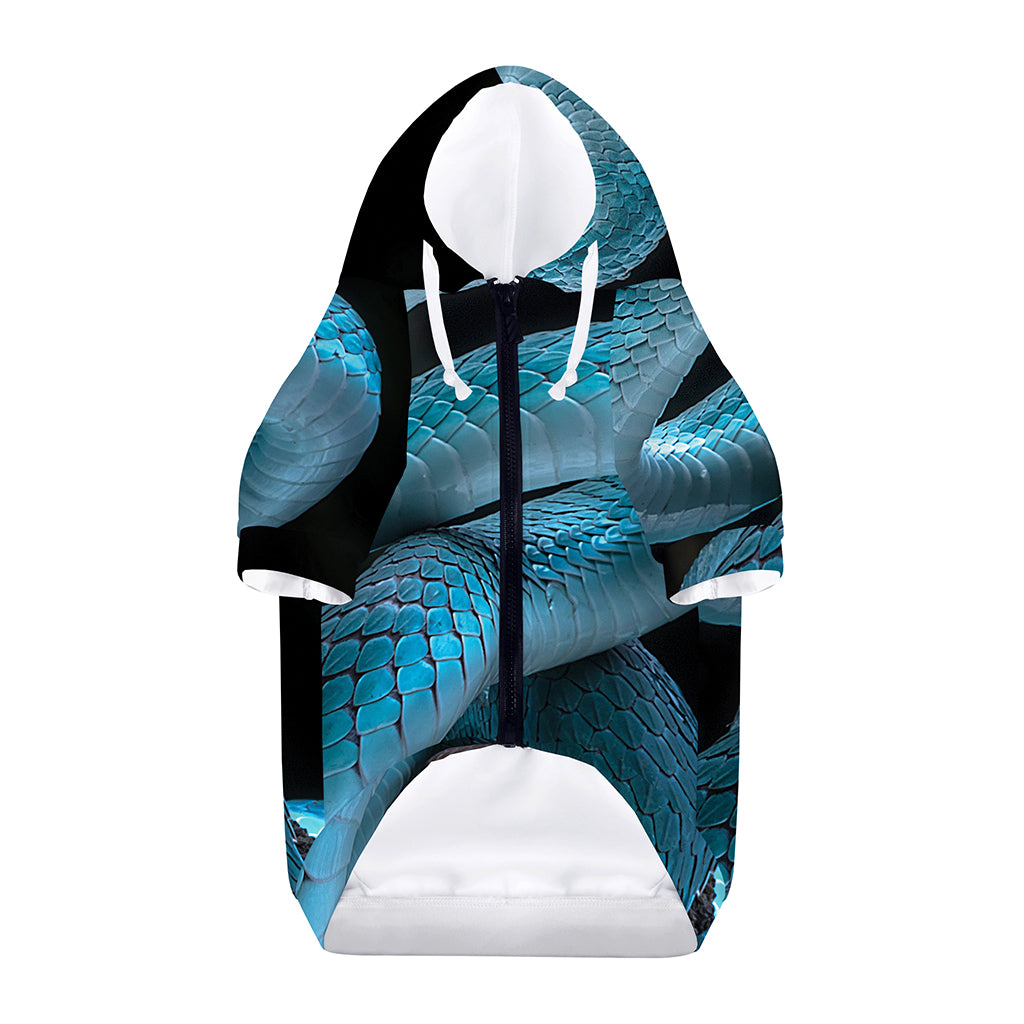 Turquoise Snake Print Dog Zip Up Hoodie