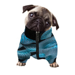 Turquoise Snake Print Dog Zip Up Jacket