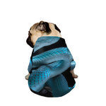 Turquoise Snake Print Dog Zip Up Jacket