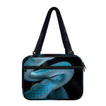 Turquoise Snake Print Double Strap Bible Bag