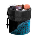 Turquoise Snake Print Drawstring Makeup Bag
