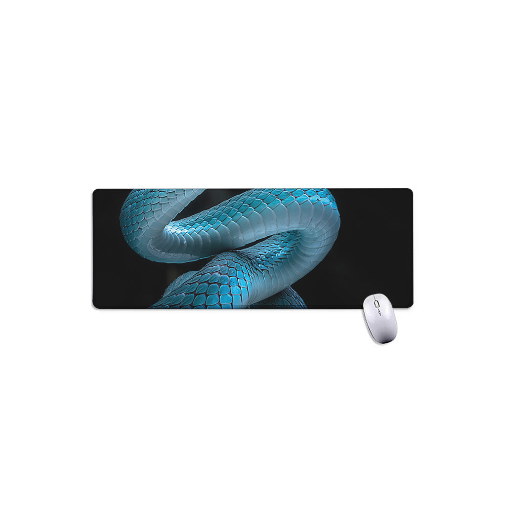 Turquoise Snake Print Extended Mouse Pad