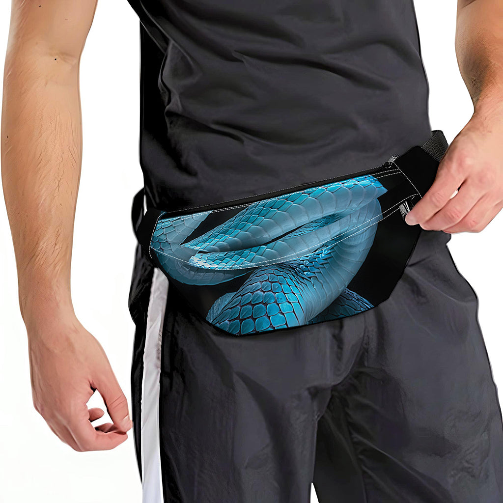 Turquoise Snake Print Fanny Pack