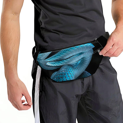 Turquoise Snake Print Fanny Pack