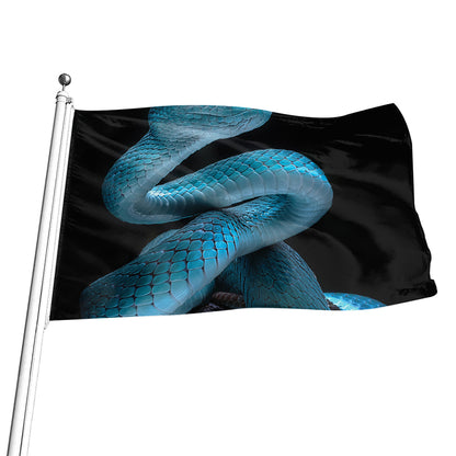 Turquoise Snake Print Flag