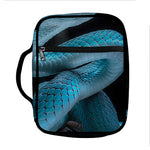 Turquoise Snake Print Front Pocket Bible Bag