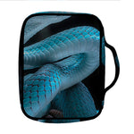 Turquoise Snake Print Front Pocket Bible Bag