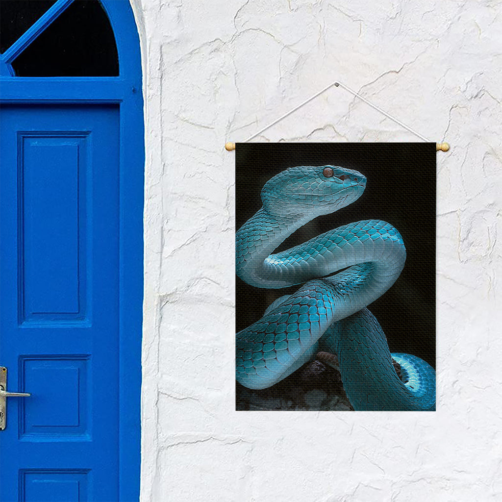 Turquoise Snake Print Garden Flag