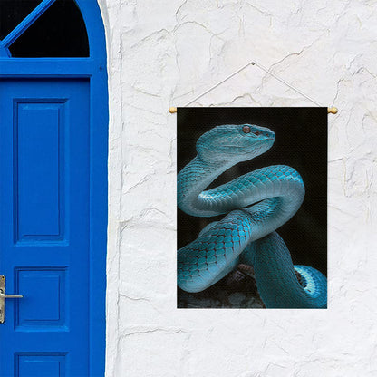 Turquoise Snake Print Garden Flag