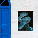 Turquoise Snake Print Garden Flag