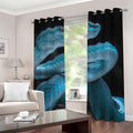 Turquoise Snake Print Grommet Curtains