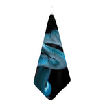 Turquoise Snake Print Hand Towel