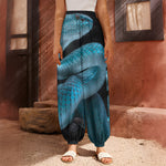 Turquoise Snake Print Harem Pants