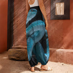 Turquoise Snake Print Harem Pants