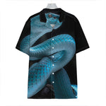 Turquoise Snake Print Hawaiian Shirt