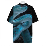 Turquoise Snake Print Hawaiian Shirt
