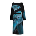 Turquoise Snake Print Hooded Bathrobe