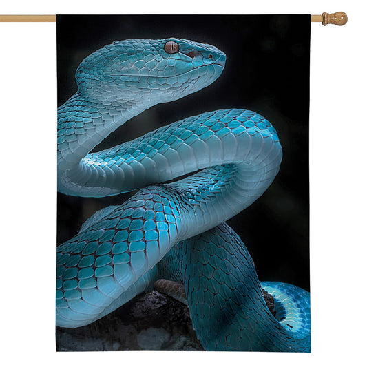 Turquoise Snake Print House Flag