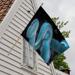 Turquoise Snake Print House Flag
