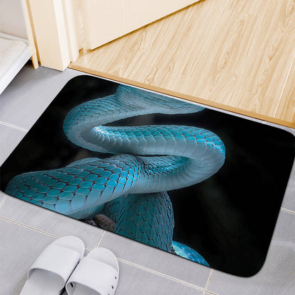 Turquoise Snake Print Indoor Door Mat