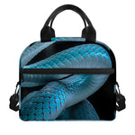 Turquoise Snake Print Insulated Lunch Bag