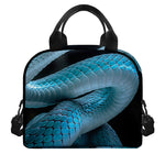 Turquoise Snake Print Insulated Lunch Bag