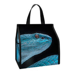 Turquoise Snake Print Insulated Lunch Tote