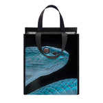 Turquoise Snake Print Insulated Lunch Tote