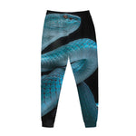 Turquoise Snake Print Jogger Pants