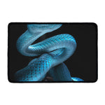 Turquoise Snake Print Kitchen Mat