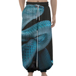 Turquoise Snake Print Lantern Pants