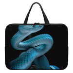 Turquoise Snake Print Laptop Sleeve With Handle