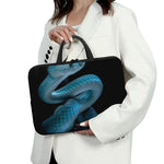 Turquoise Snake Print Laptop Sleeve With Handle